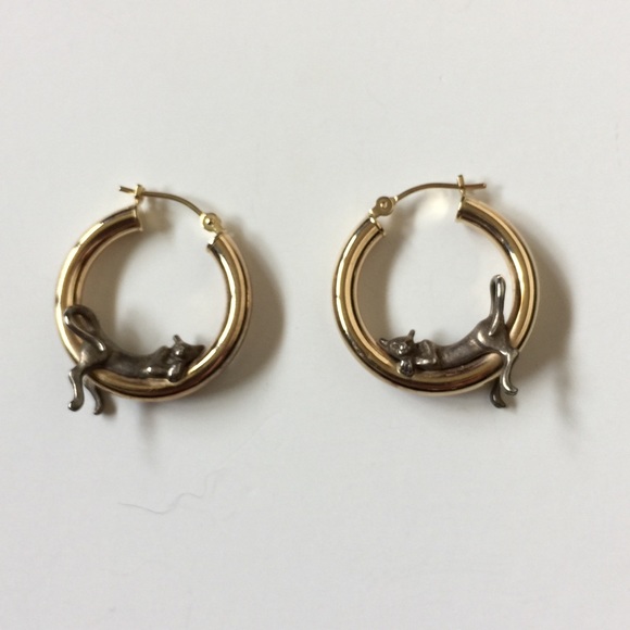 cat earrings cute cat drop earrings earrings art picture glass round earrings